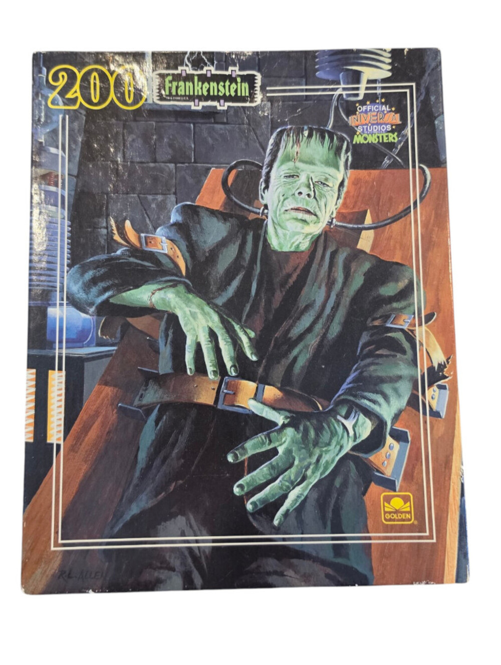 Universal Monsters Frankenstein Puzzle with box 1990 COMPLETE 200 pieces